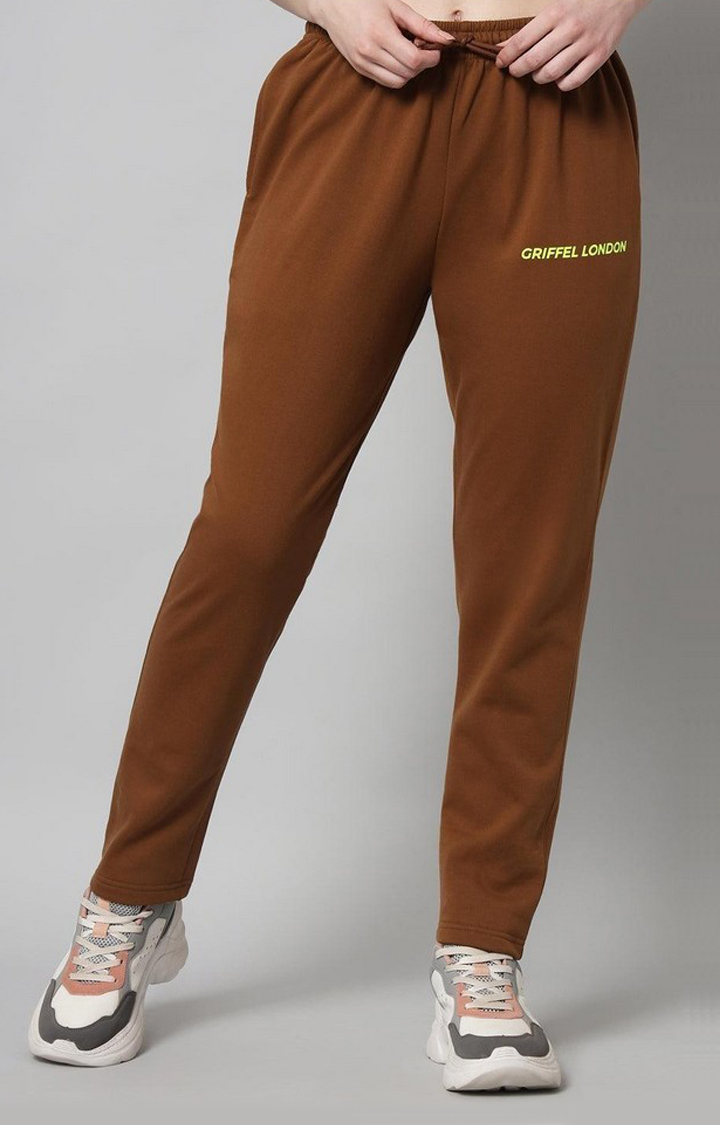 Women's Coffee Solid Tracksuits