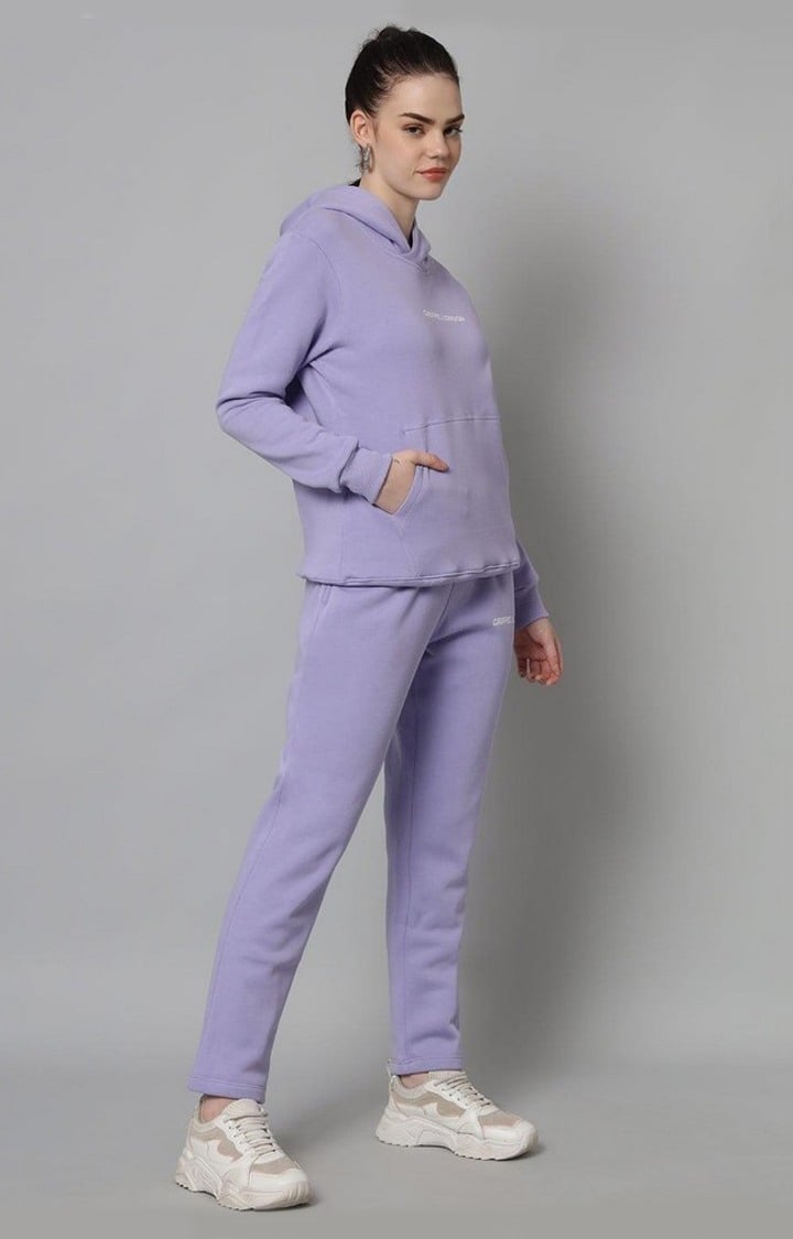 Women's Mauve Solid Tracksuits