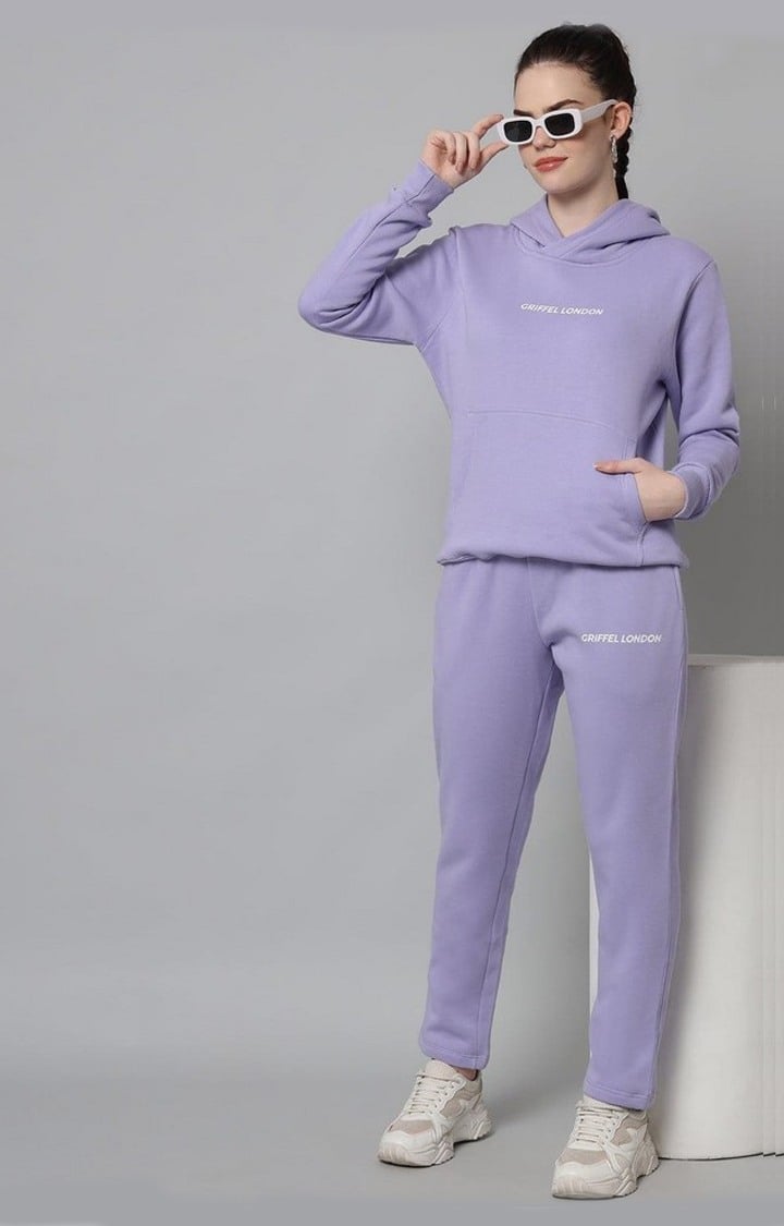 Women's Mauve Solid Tracksuits