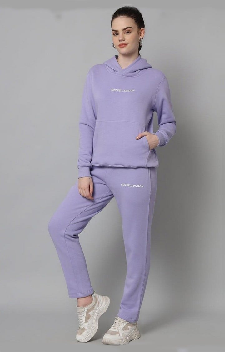 Women's Mauve Solid Tracksuits