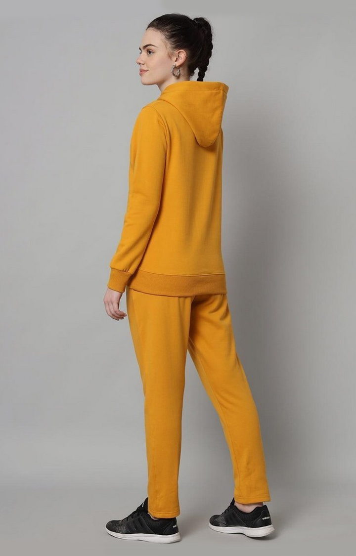 Women's Mustard Solid Tracksuits