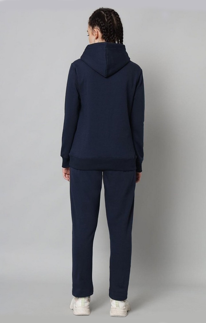 Women's Navy Solid Tracksuits