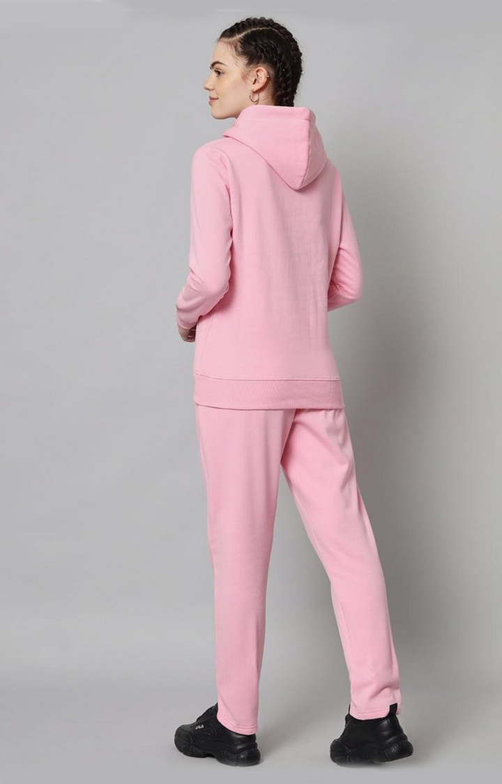 Women's Pink Solid Tracksuits