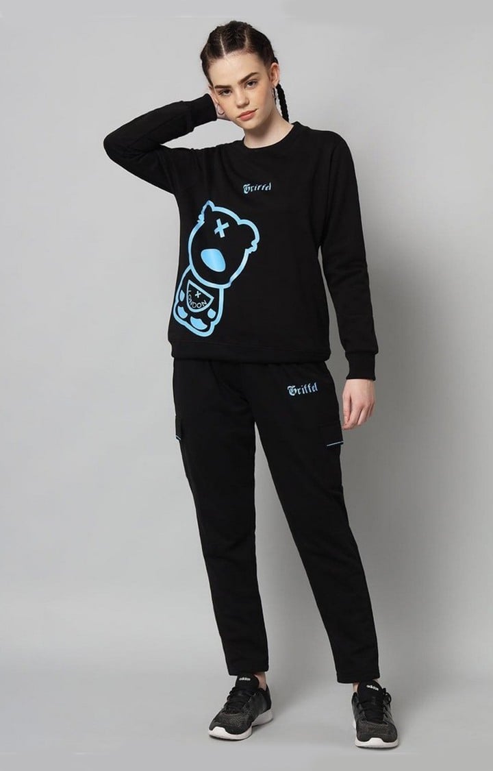 Women's Skyblk Printed Tracksuits