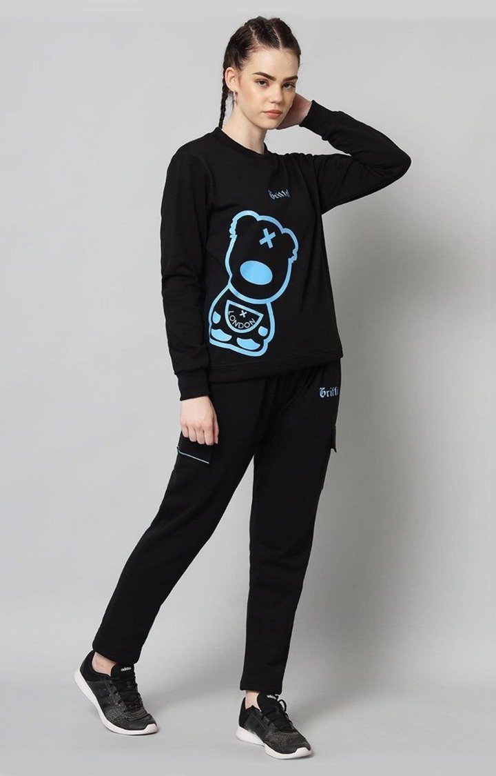 Women's Skyblk Printed Tracksuits