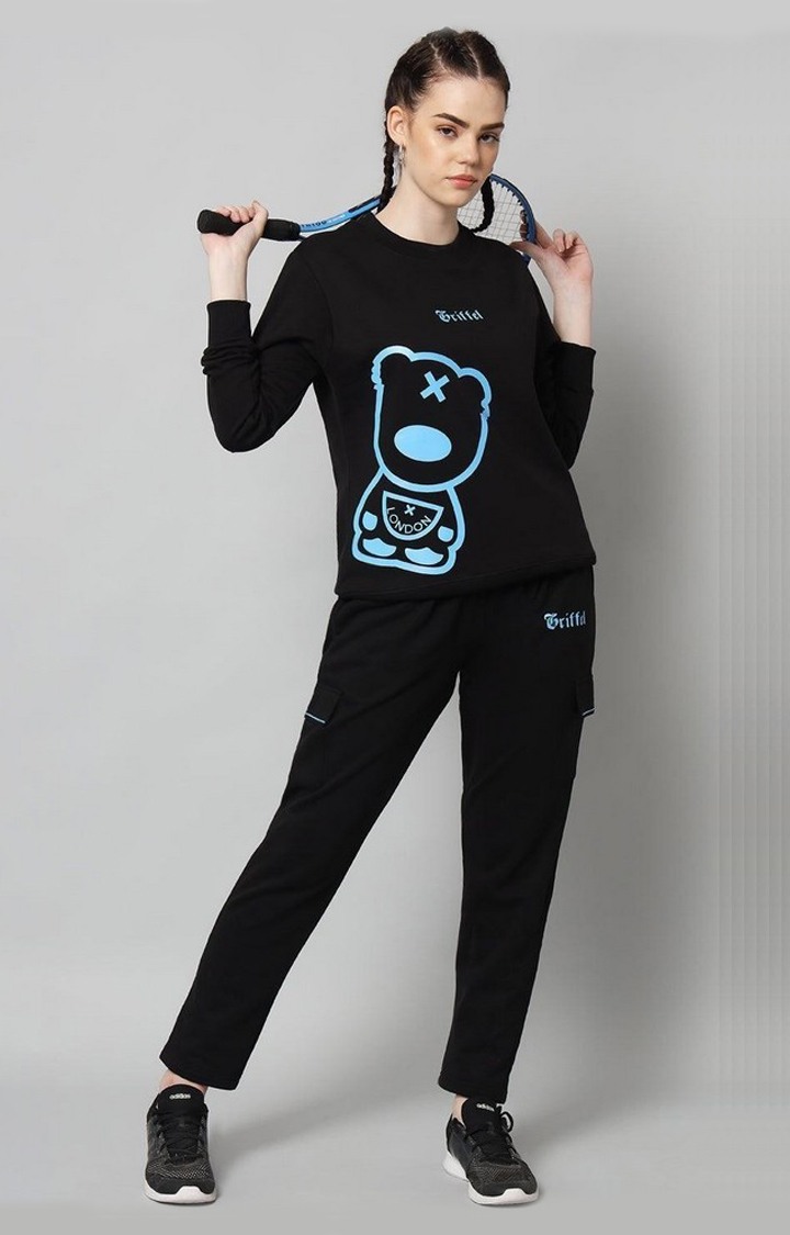 Women's Skyblk Printed Tracksuits