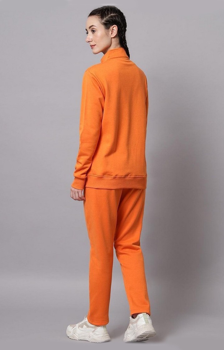 Women's Orange Colourblock Tracksuits