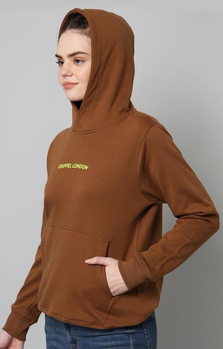 Women's Coffee Solid Hoodies