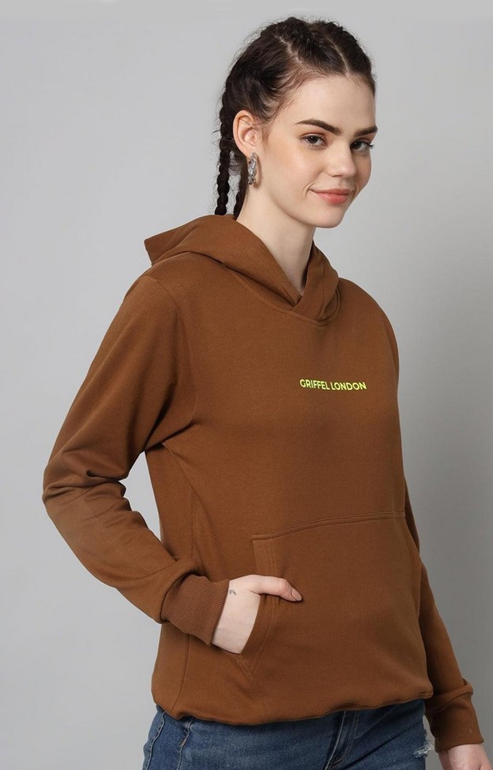 Women's Coffee Solid Hoodies