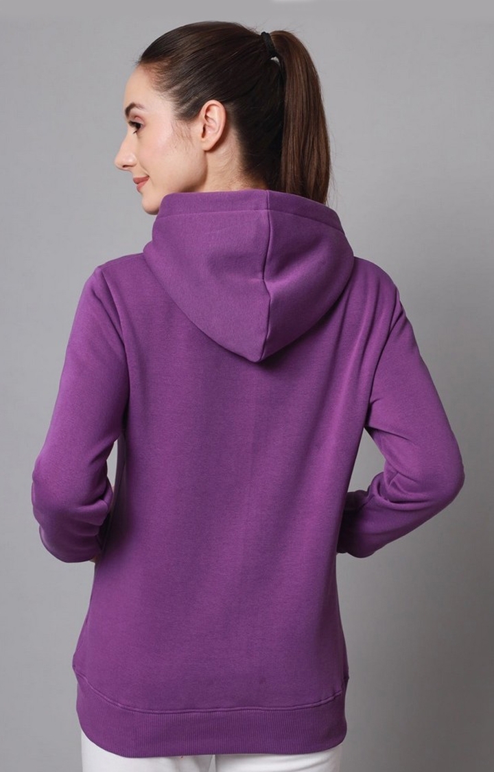 Women's Dark Purple Solid Hoodies