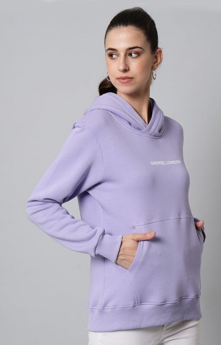 Women's Mauve Solid Hoodies