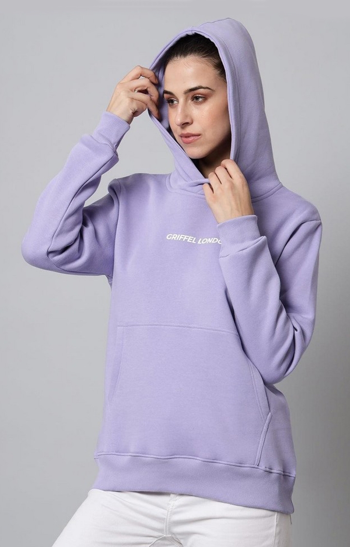 Women’s Cotton Fleece Full Sleeve Mauve Hoodie Sweatshirt