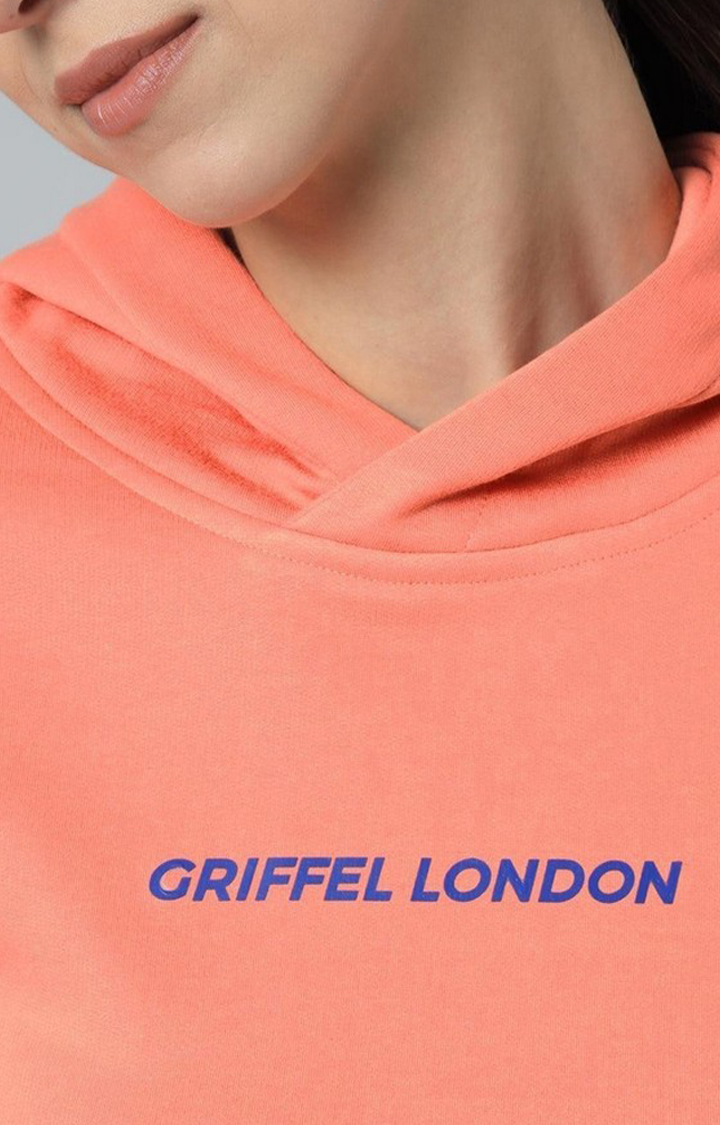 Women's Peach Solid Hoodies