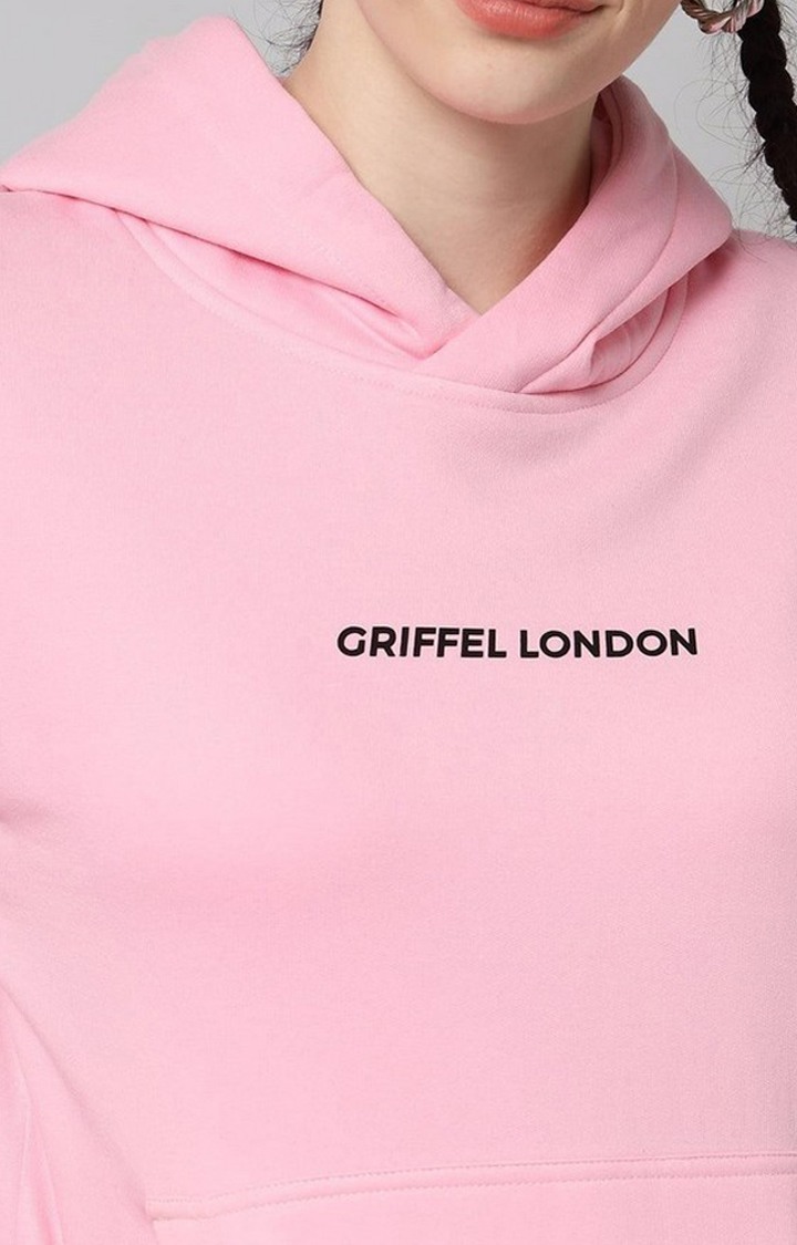Women's Pink Solid Hoodies