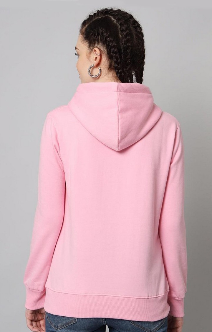 Women's Pink Solid Hoodies