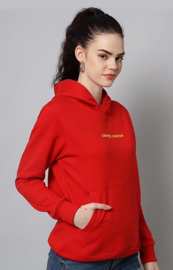 Red hoodie women shop