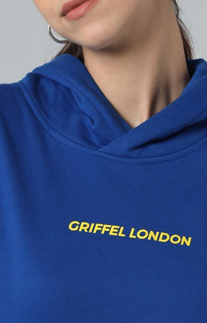Women's Royal Blue Solid Hoodies