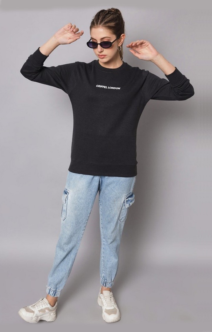 Women's Grey Solid Sweatshirts