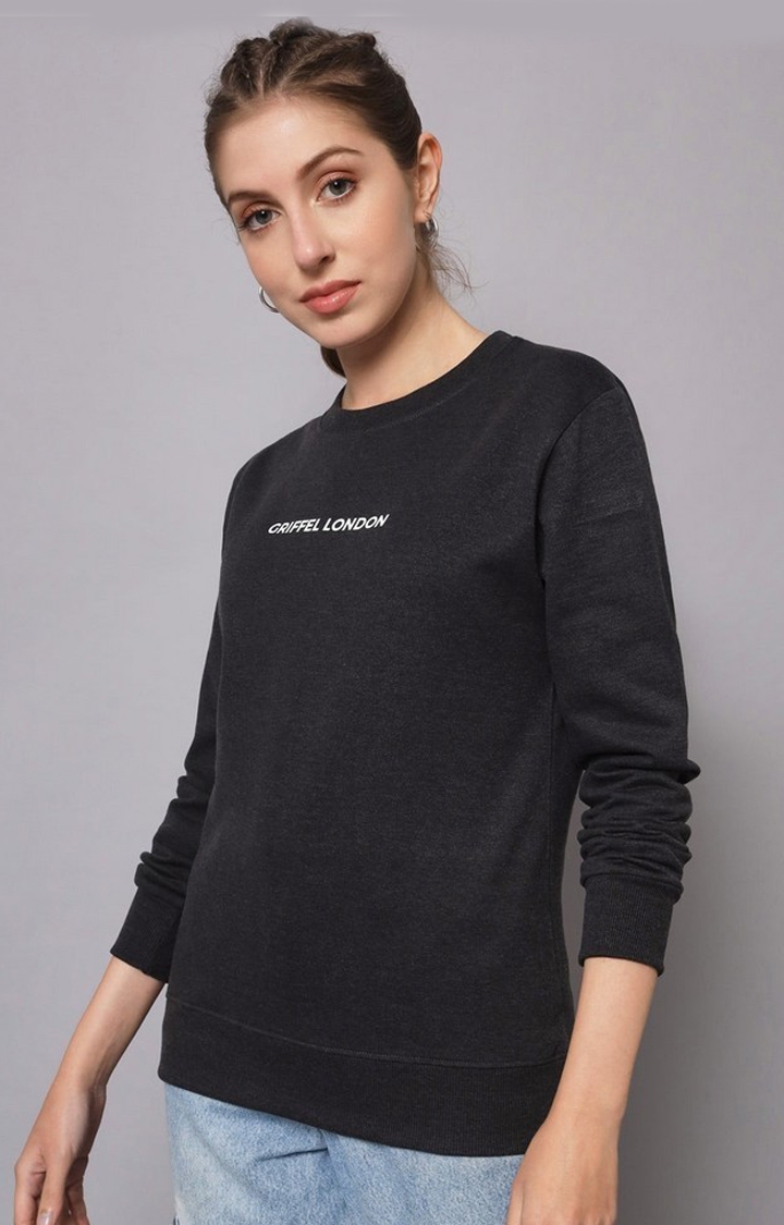 Women's Grey Solid Sweatshirts