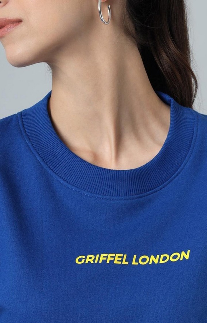 Women's Royal Blue Solid Sweatshirts