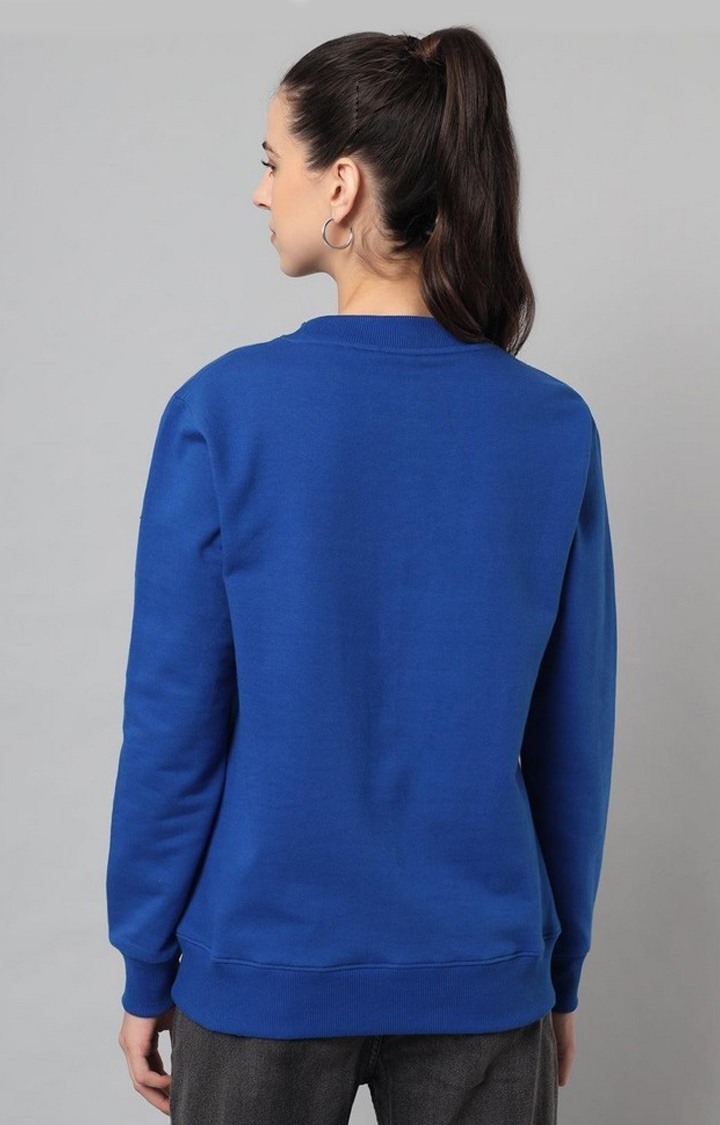 Women's Royal Blue Solid Sweatshirts