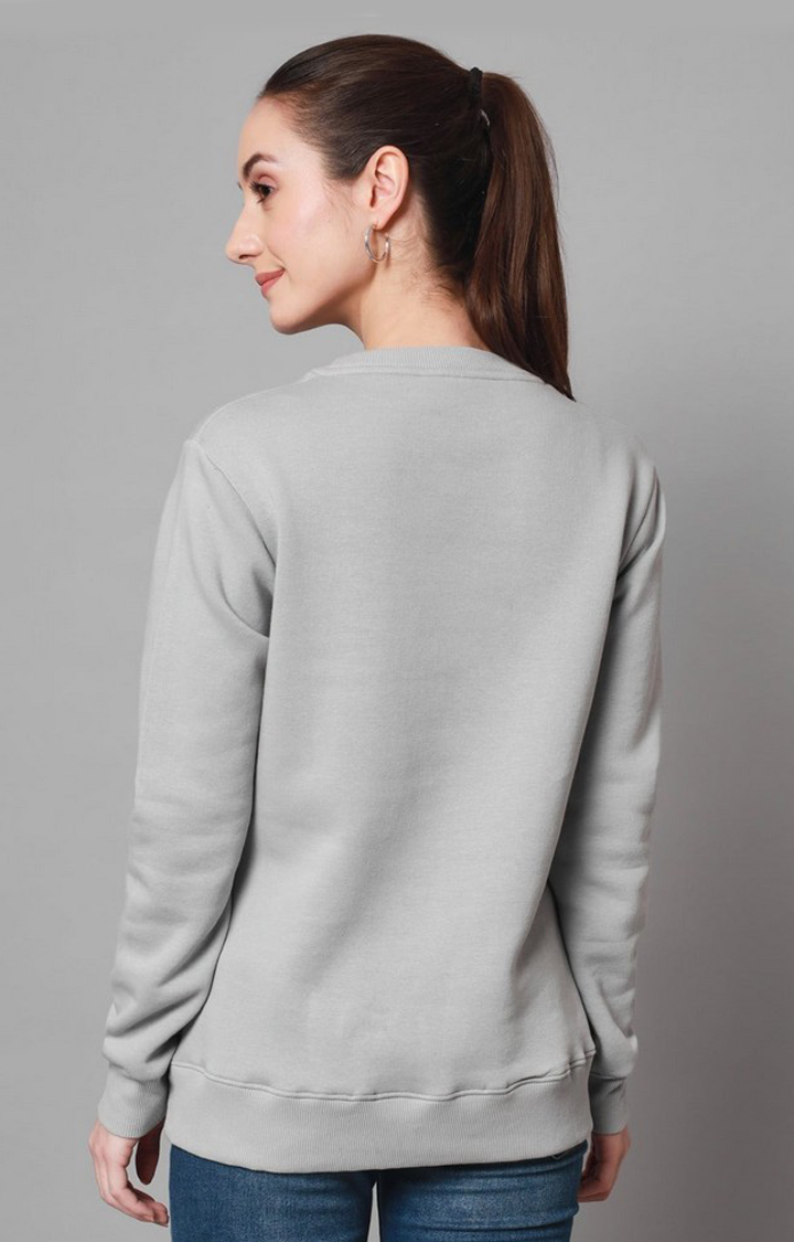 Women's Steel Grey Solid Sweatshirts