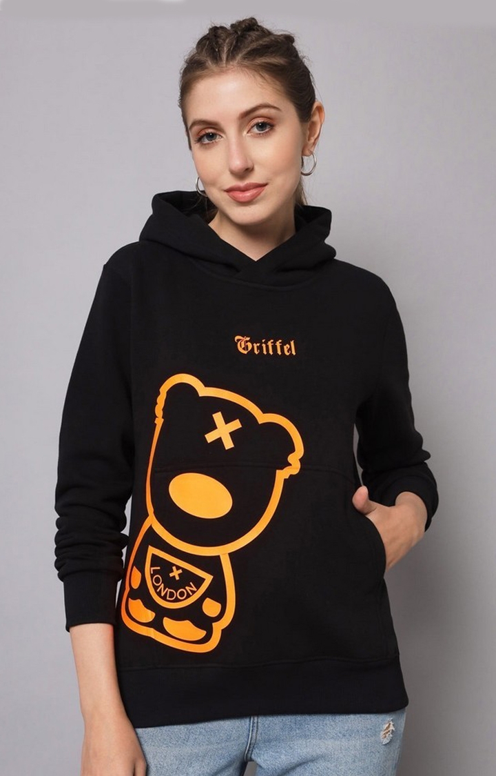 Copy of Women’s Cotton Fleece Full Sleeve Black Teddy Hoodie Sweatshirt