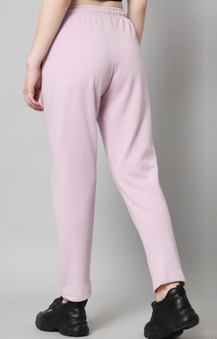 Women's Light Purple Solid Trackpants
