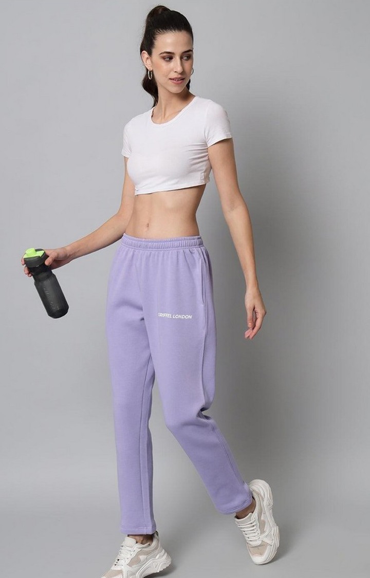 Women's Mauve Solid Trackpants