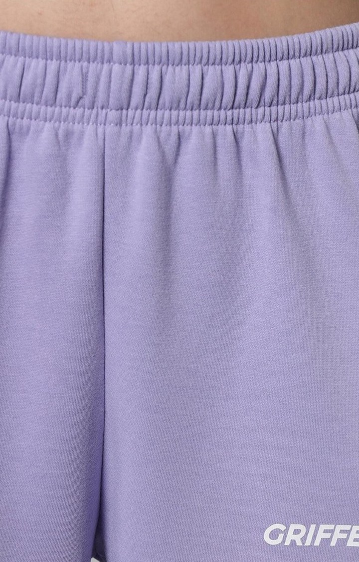 Women's Mauve Solid Trackpants