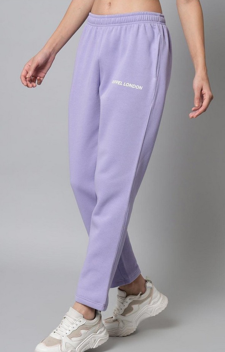 Women's Mauve Solid Trackpants