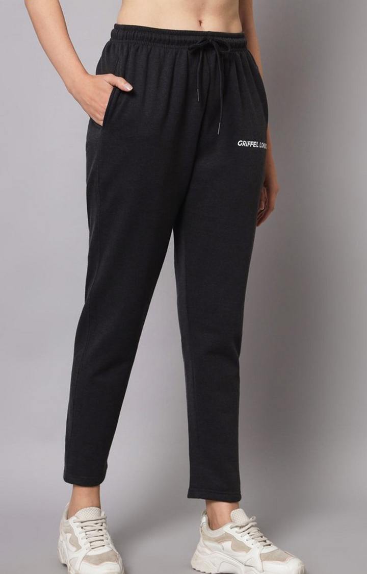 Women's Anthra Solid Trackpants