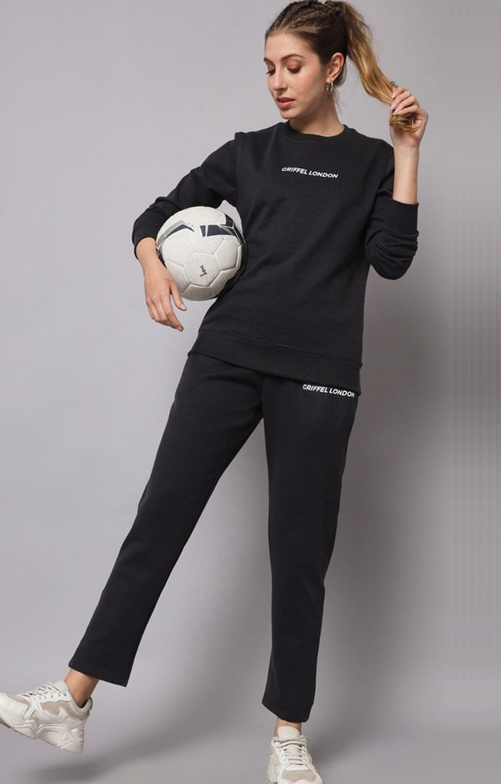 Women's Anthra Solid Trackpants