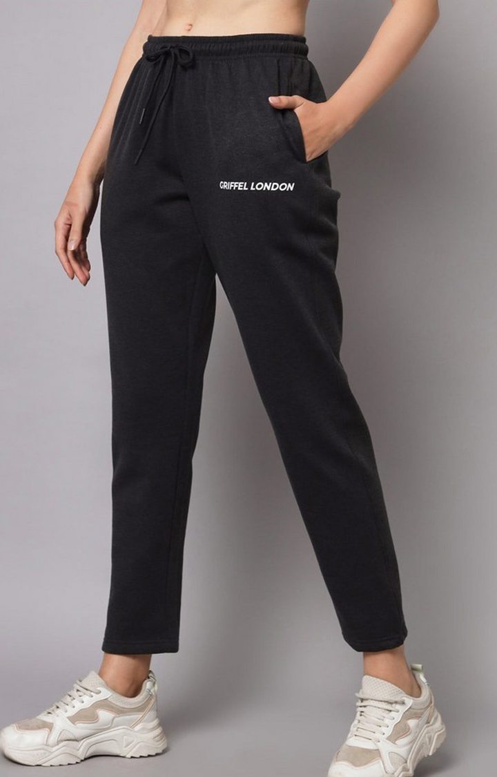 Women's Anthra Solid Trackpants