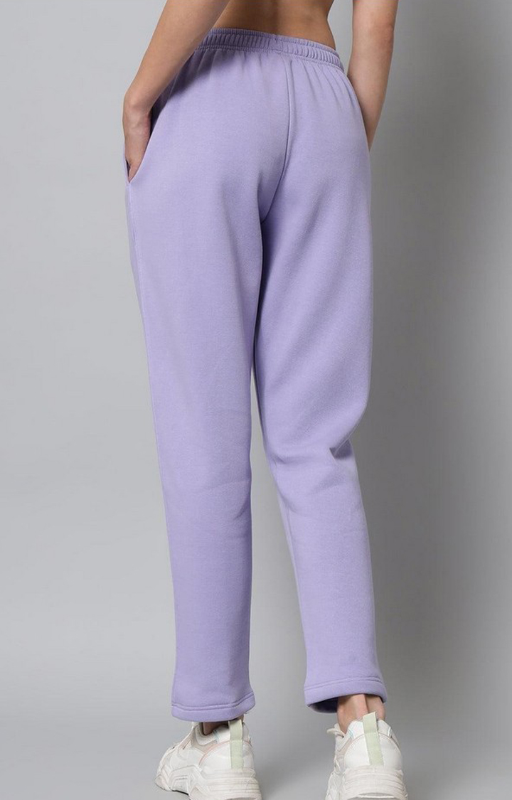 Women's Mauve Solid Trackpants