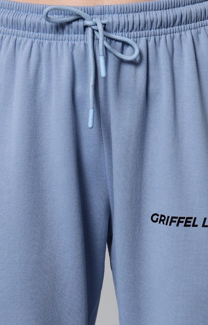 Women's Sky Blue Solid Trackpants