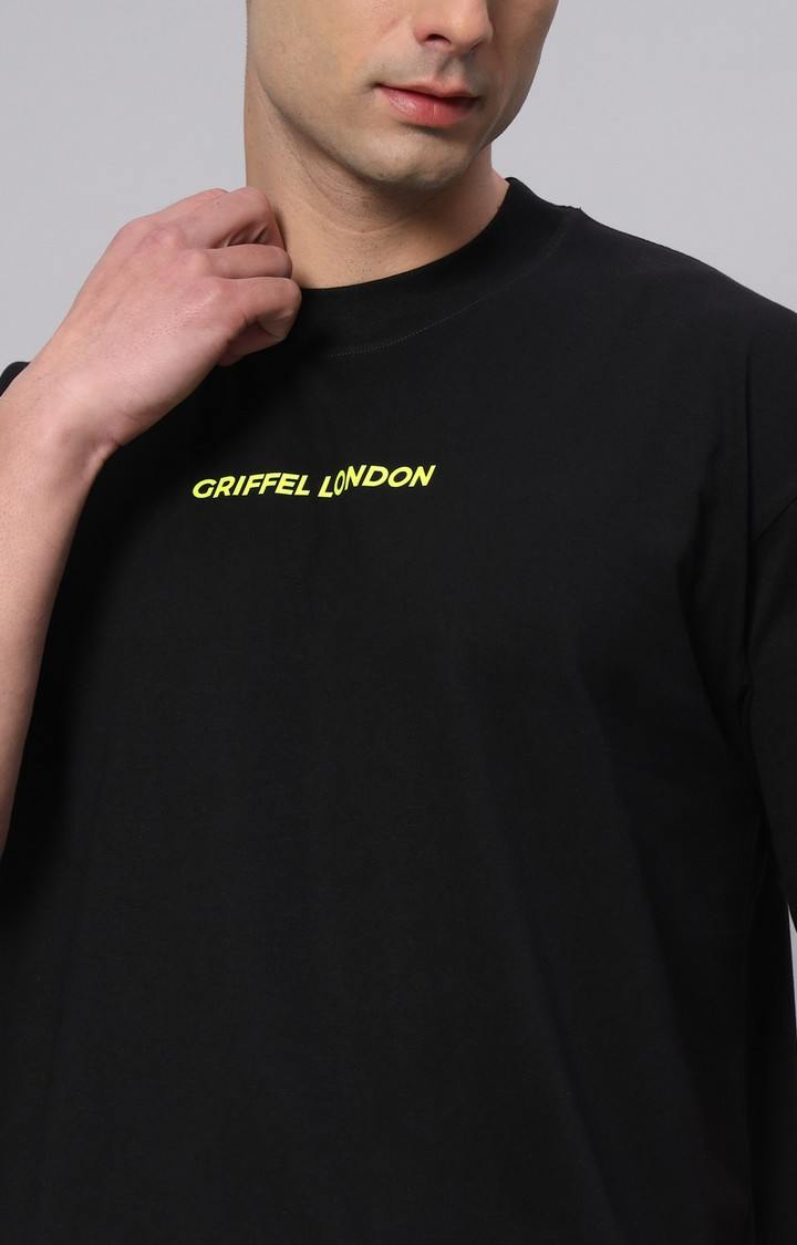 Men's Black Printed Co-ords