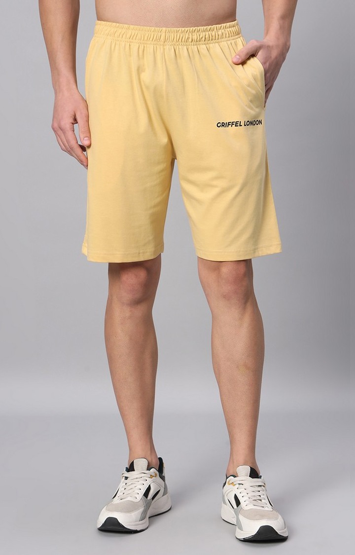Men's Yellow Printed Co-ords