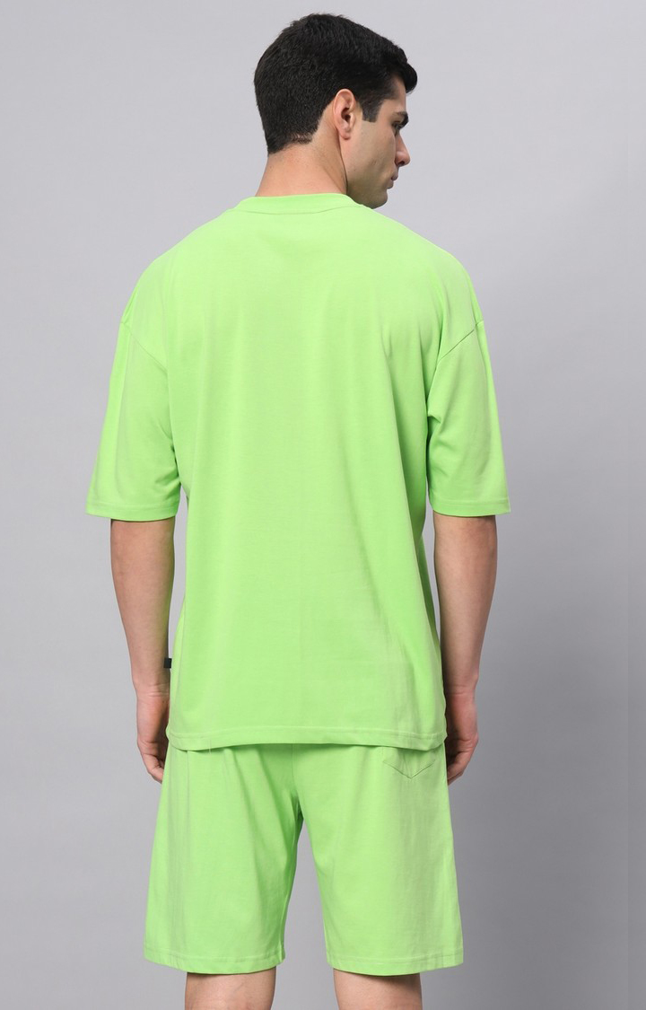 Men's Green Printed Co-ords