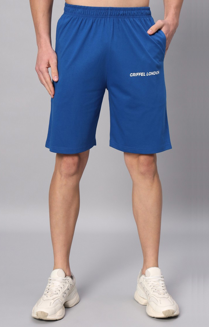 Men's Blue Printed Co-ords