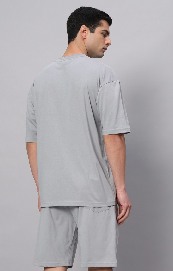 Men's Grey Printed Co-ords