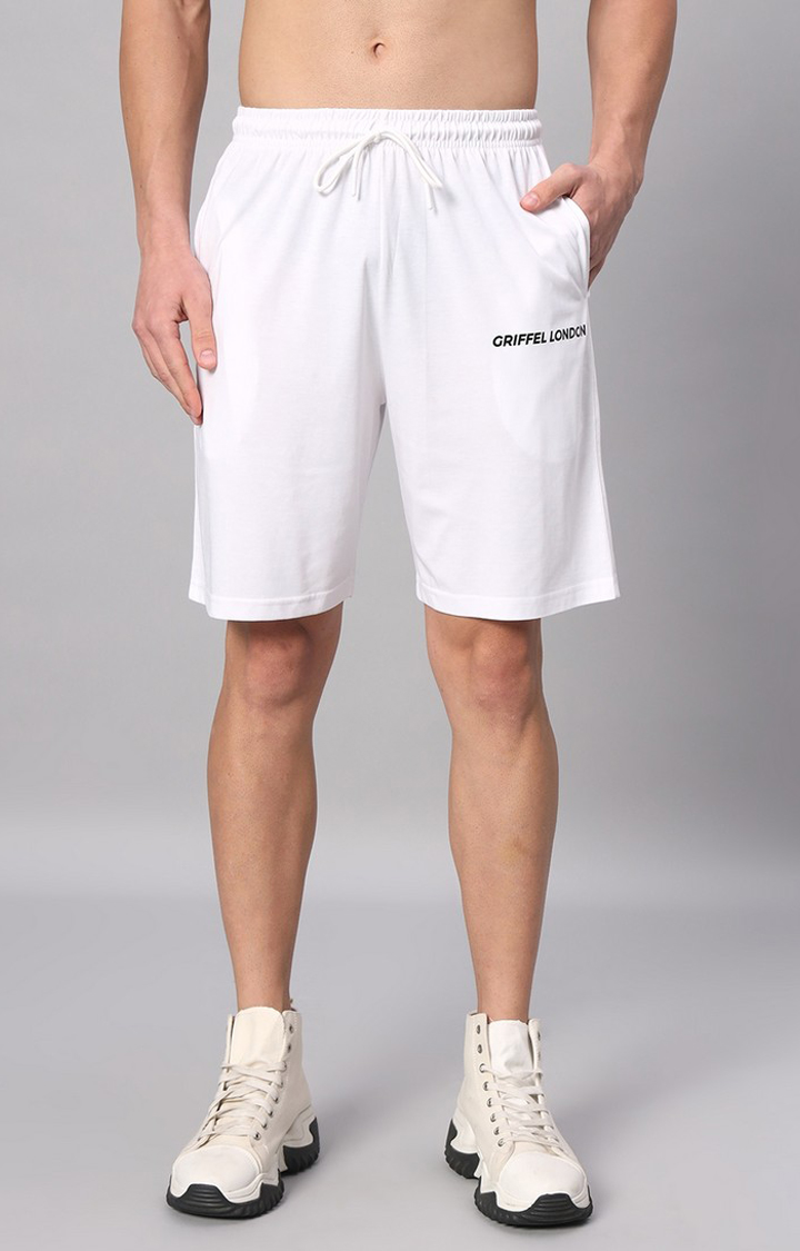 Men's White Printed Co-ords