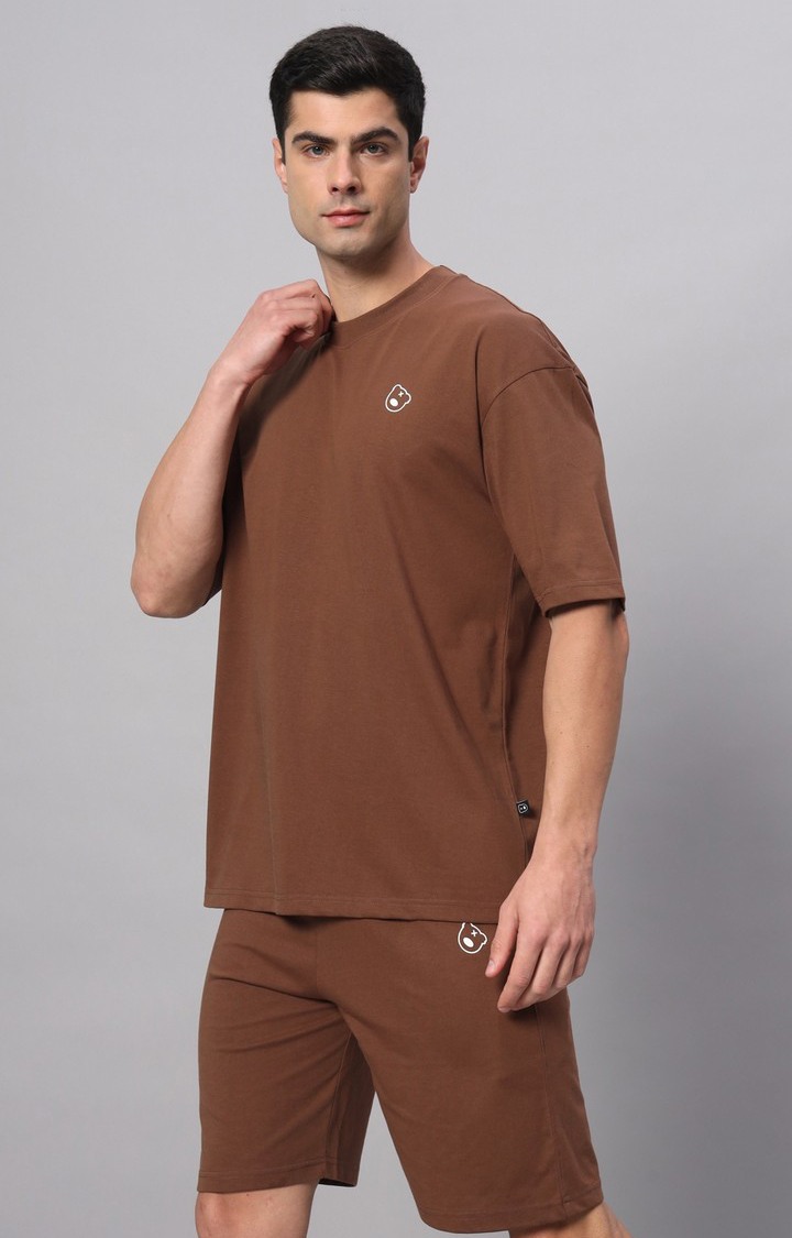 Men's Tan Printed Co-ords