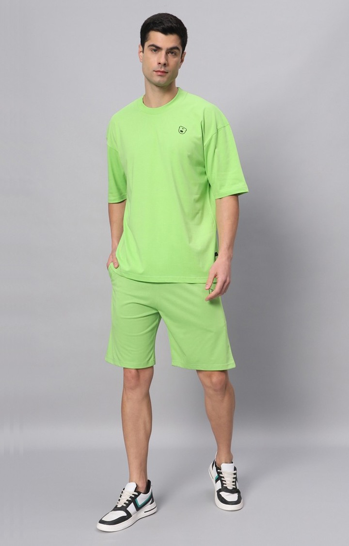 Men's Green Printed Co-ords