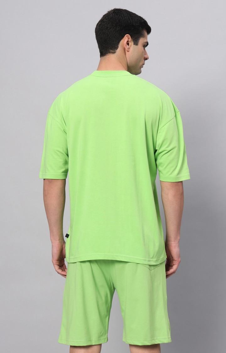 Men's Green Printed Co-ords