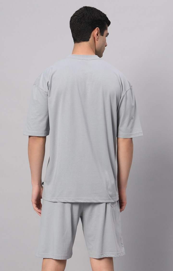 Men's Grey Printed Co-ords