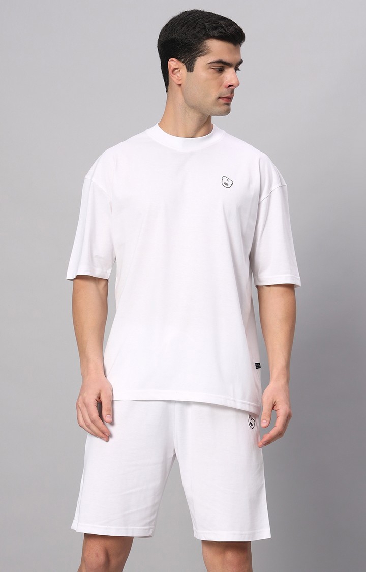 GRIFFEL | Men's White Solid Co-ords
