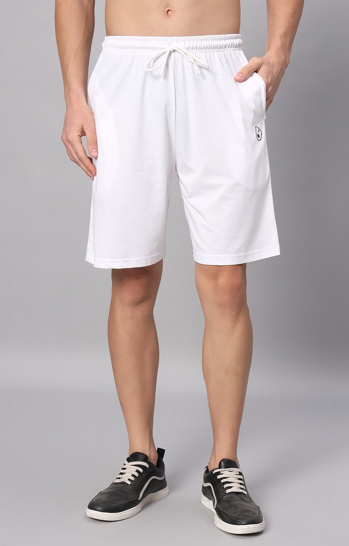 Men's White Solid Co-ords