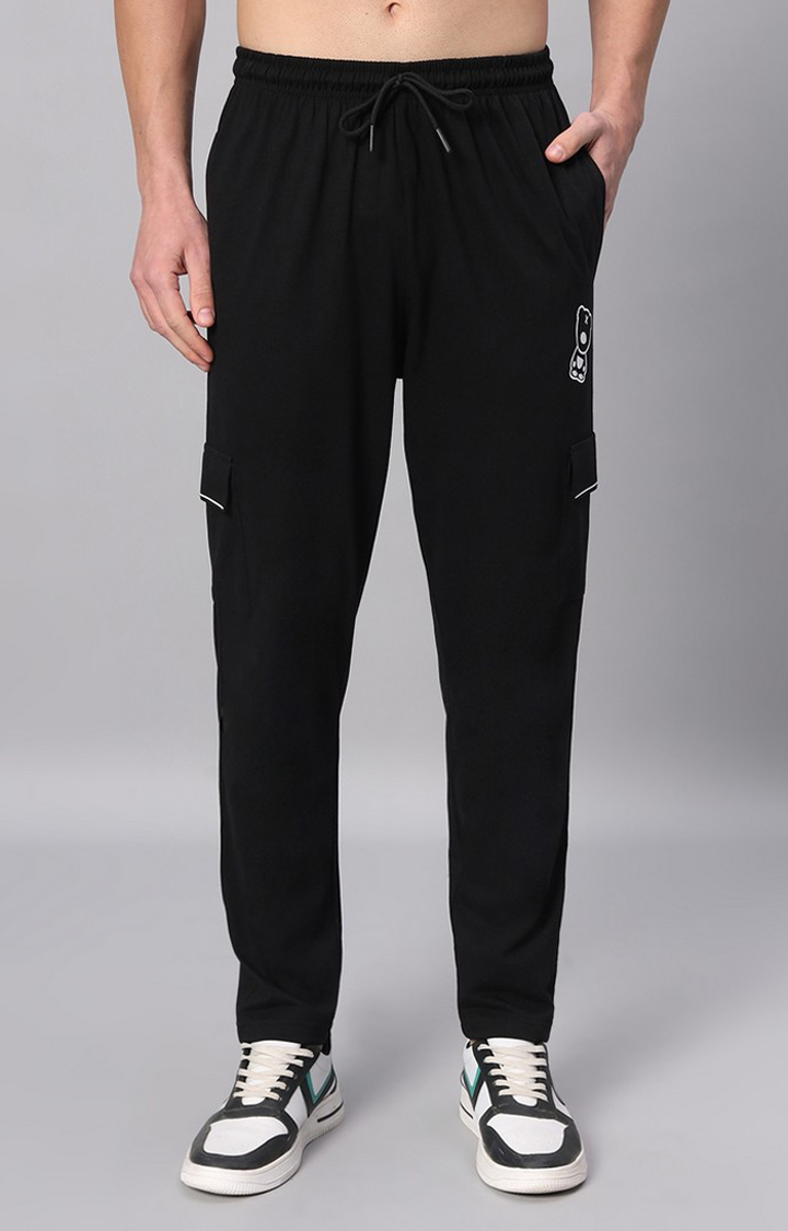 Men's Black Printed Co-ords