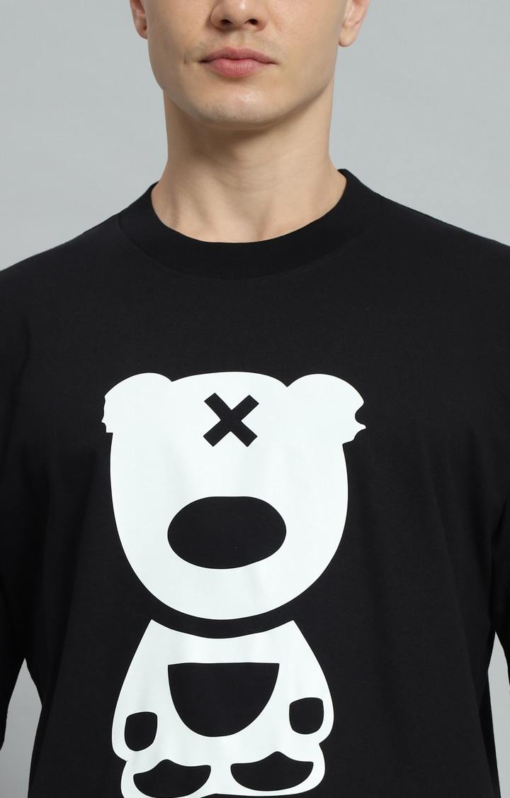 Men's Black & White Printed Co-ords